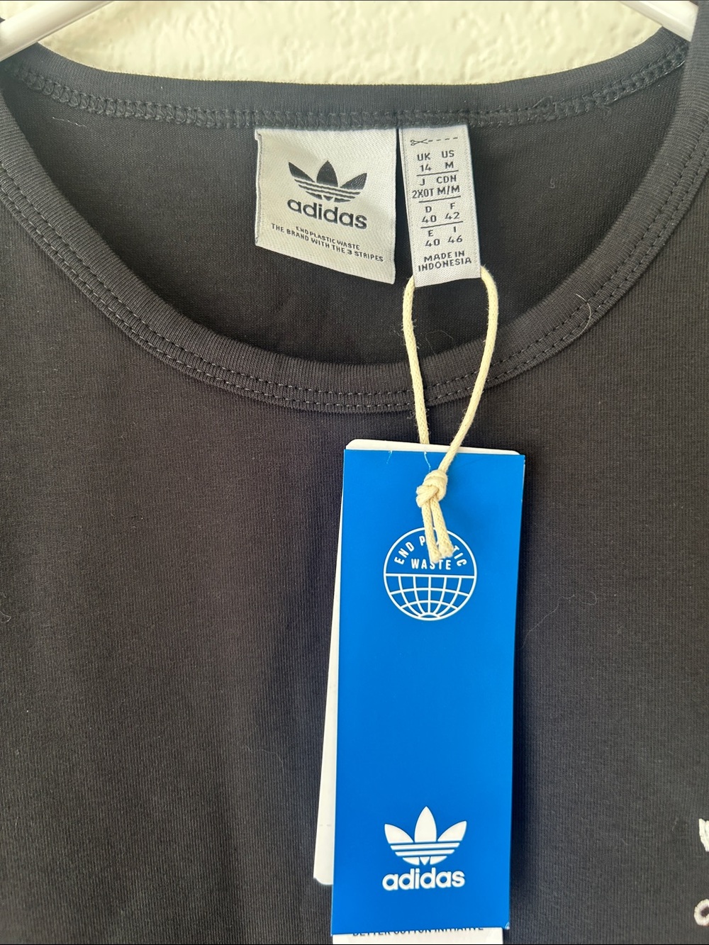 adidas Black Short Sleeve Tee with Trefoil Logo and Adjustable Hem Straps - Picture 2 of 9